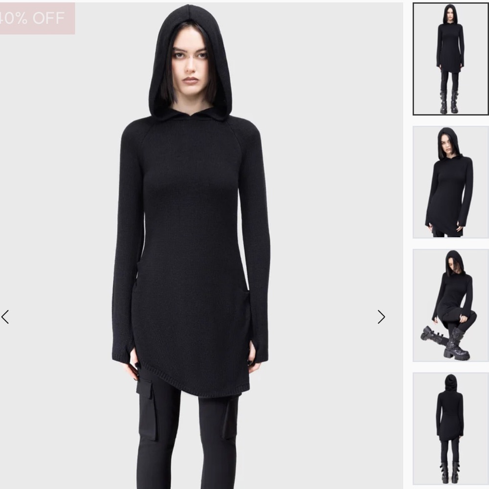 ENIGMATRA Black Hooded Sweater